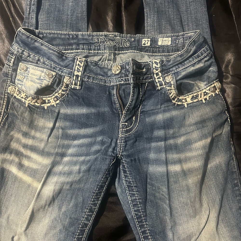 Miss Me Women's Distressed Blue Boot Cut Jeans